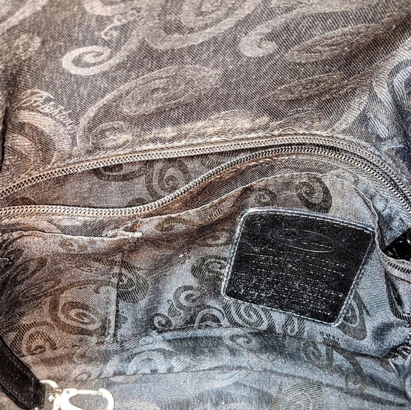 Brighton Black Buckle Shoulder Bag with Braided Strap - Picture 4 of 13